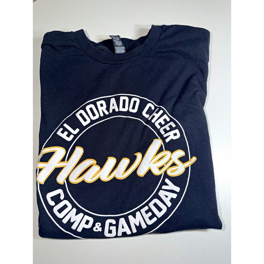 District El Dorado Cheer Hawks Graphic Crew Neck Short Sleeve T-Shirt Black M